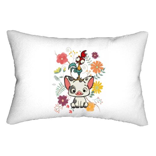 Disney Moana Lumbar Pillows, Hei Hei and Pua Floral  Lumbar Pillows