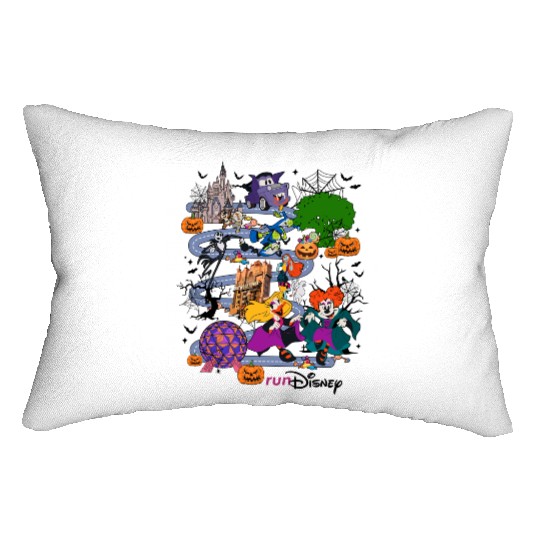 Disneyland Halloween Half Marathon Weekend 2024 Lumbar Pillows, Haunted Mansion Runners