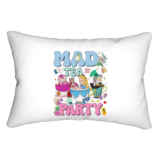 Vintage Mad Tea Party Disneyland Alice in Wonderland Lumbar Pillows, Floral Alice Mad Hatter
