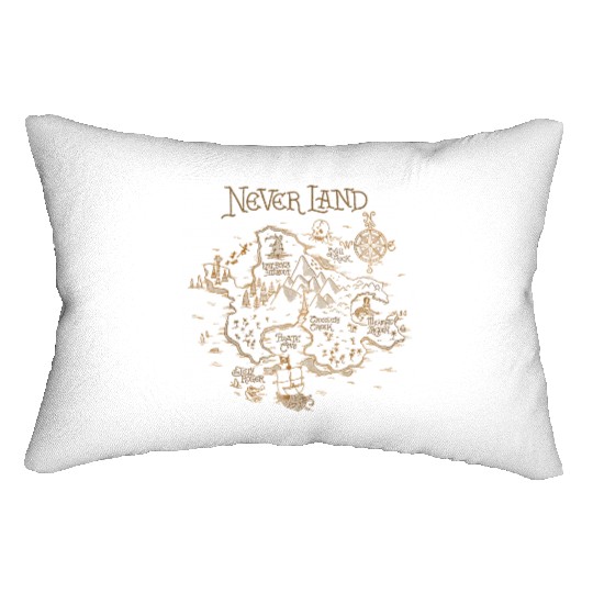 Disney Peter Pan Neverland Map Lumbar Pillows, Return to Never Land Lumbar Pillows