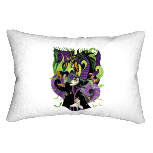 Retro  Maleficent Lumbar Pillows, Halloween Villains Lumbar Pillows, Maleficent Witch, Disney Halloween 2024 Lumbar Pillows