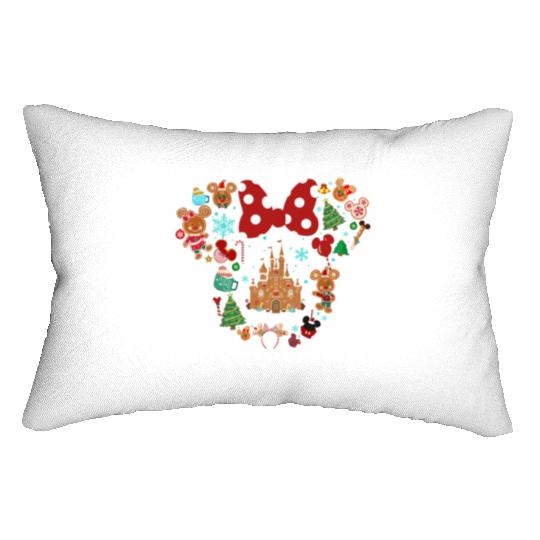 Disney Gingerbread Lumbar Pillows,Mickey Christmas Lumbar Pillows,Minnie Christmas