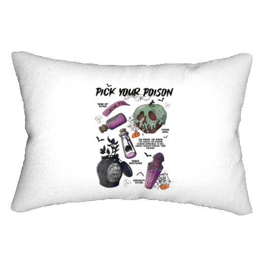 BVintage Retro Pick Your Poison Disney Halloween  Lumbar Pillows, Disney Villains