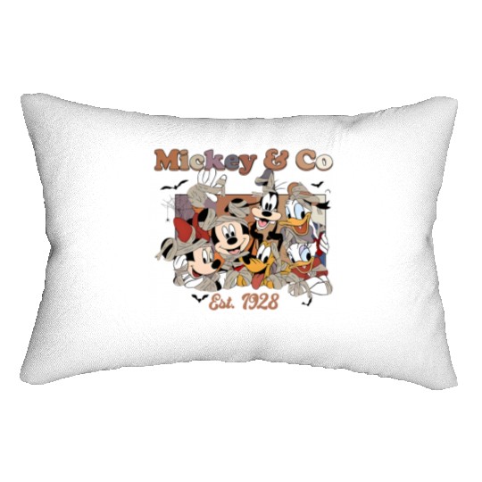 Vintage Mickey & Co 1928 Halloween Lumbar Pillows, Disney Halloween Lumbar Pillows