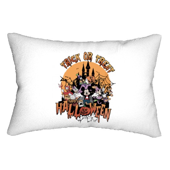 Retro Trick or Treat Disney Halloween Lumbar Pillows, Vintage Disney and Bella Lumbar Pillows