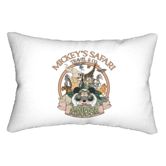 Funny Mickey'S Safari Travel & Co Animal Kingdom Lumbar Pillows, Vintage Disney Safari Mode Let'S Get Wild Lumbar Pillows