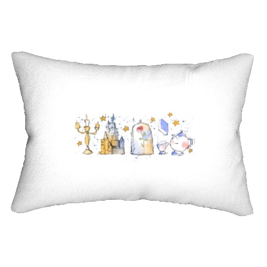 Disney Princess Belle Fall Lumbar Pillows, Beauty and the Beast Characters Lumbar Pillows, Belle Disney World Lumbar Pillows