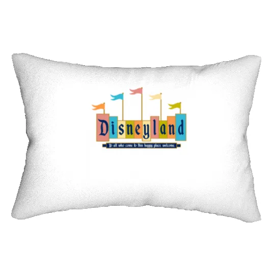 Discover Retro Disneyland Sign Lumbar Pillows