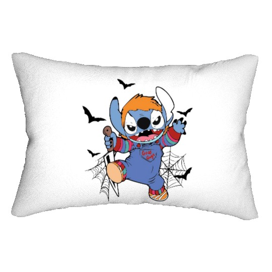 Disney Halloween Chucky Stitch Lumbar Pillows, Disney Stitch Horror Movie Lumbar Pillows, Chucky Lumbar Pillows