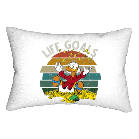 Retro Disney Ducktales Scrooge Goals McDuck Duck Tales Portrait  Vintage Style  Family Matching Lumbar Pillows Cool Gift Ideas Men Women Lumbar Pillows