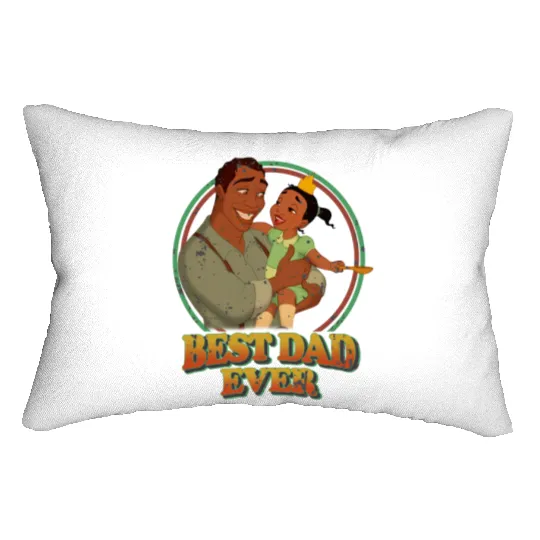 Retro James And Tiana Best Dad Ever Disney Lumbar Pillows