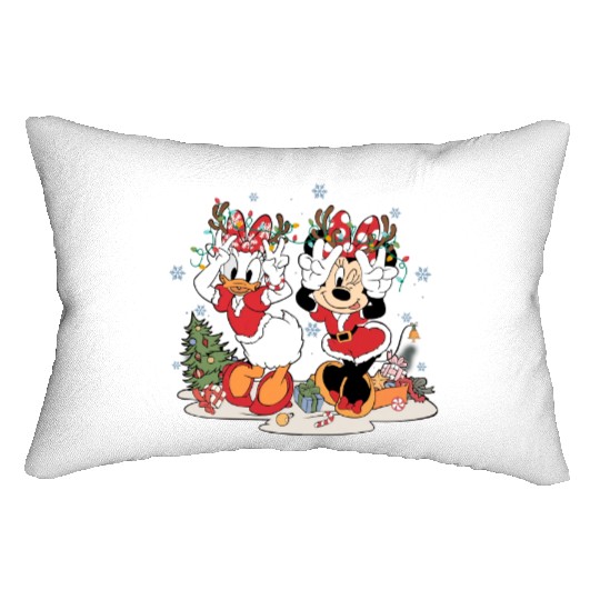 Vintage Disney Christmas  Lumbar Pillows, Minnie and Daisy Christmas