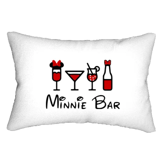 Minnie Bar Lumbar Pillows, Disney Lumbar Pillows, Drinking Lumbar Pillows, Drinking Around the World Lumbar Pillows