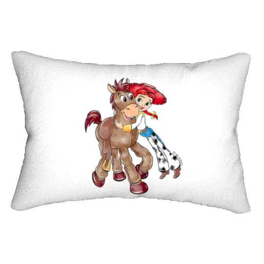 Vintage Disney Toy Story Jessie Bullseye Lumbar Pillows, Toy Story Jessie And Bullseye Lumbar Pillows