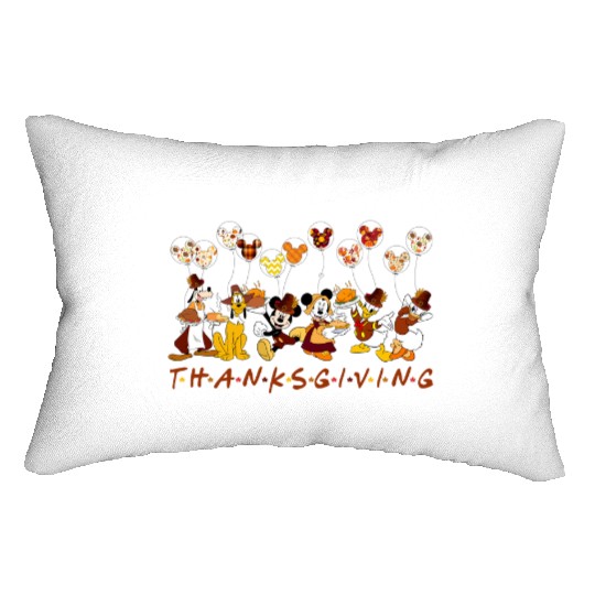 Vintage Mickey And Friends Thanksgiving Lumbar Pillows, Disney Thanksgiving Fall Lumbar Pillows