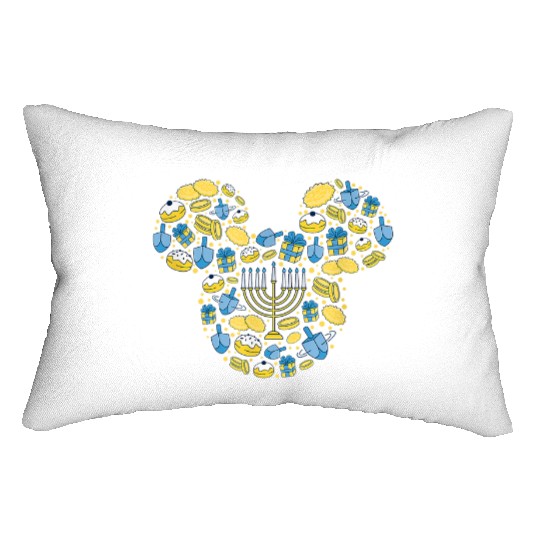 Disney Mickey Mouse Icon Hanukkah Chanukah Dreidel Menorah Lumbar Pillows