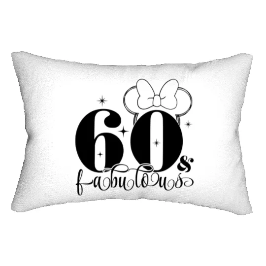 60th Birthday Lumbar Pillows, Disney Birthday Lumbar Pillows, Custom Birthday Lumbar Pillows