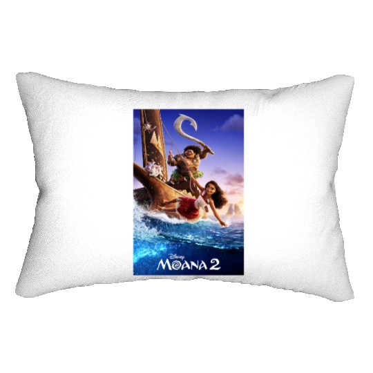 Disney Moana 2 Set Sail  Movie Teaser Poster & Logo Lumbar Pillows