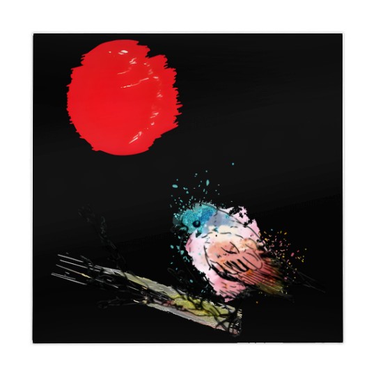 Murakami Birds Red Moon Japenese Mahjong Mats