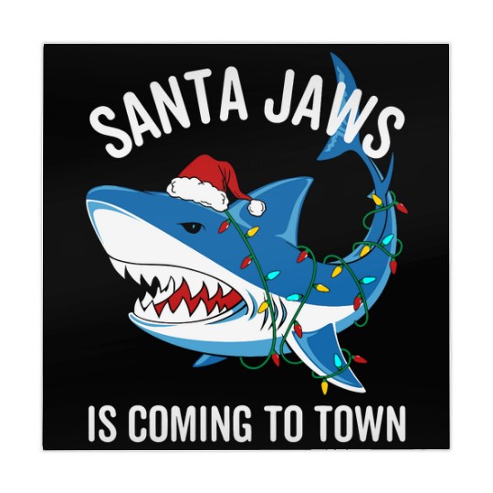 Santa Jaws Is Coming To Town Funny Christmas Shark Mahjong Mats