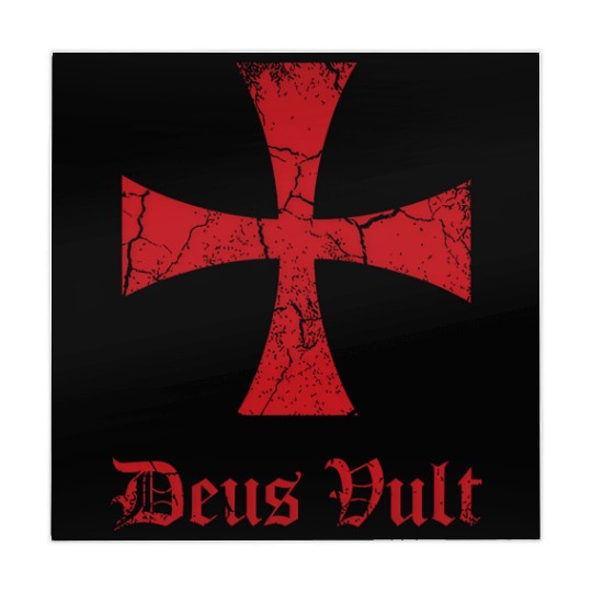 Distressed Deus Vult Knights Templar Cross Crusade Mahjong Mats