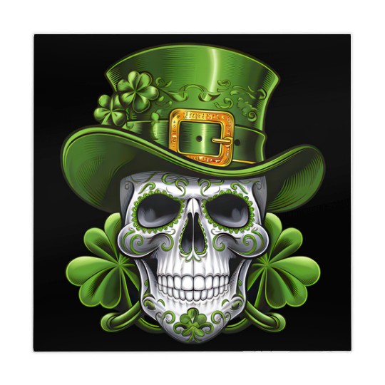 Sugar Skull St Patrick's Day Shamrock Mahjong Mats