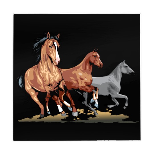 Dynamic Running Horses Illustration Mahjong Mats