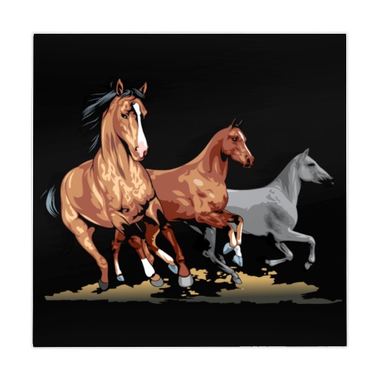 Dynamic Running Horses Illustration Mahjong Mats
