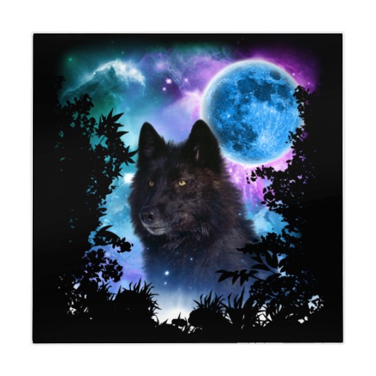 Black Wolf MidNight Forest Mahjong Mats