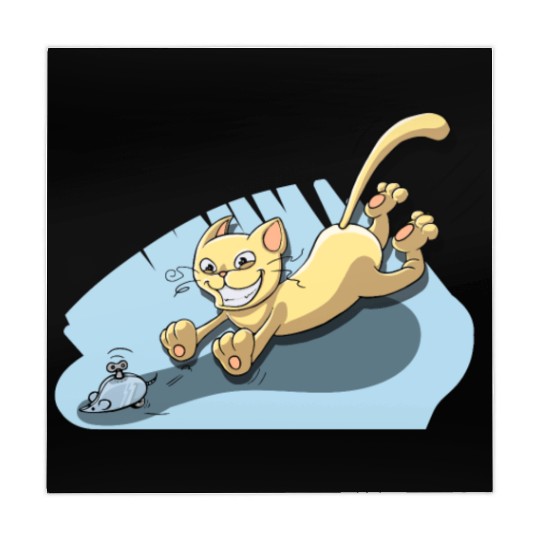 Cat Running After Rat - Tom and Jerry Illustration Mahjong Mats