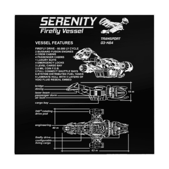 Serenity - Firefly vessel awesome Mahjong Mats for fa