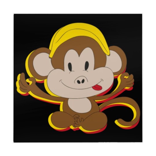 Cute Kids Monkey With Banana Mahjong Mats