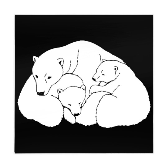 Polar Bear w. Cubs Twins Mahjong Mats