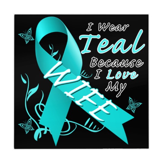 Ovarian Cancer I Wear Teal Because I Love My Wife Mahjong Mats