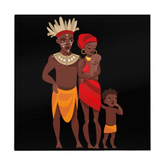 cartoon tribal family Mahjong Mats