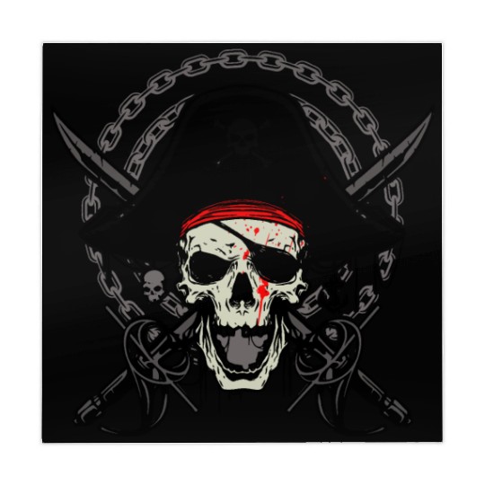 Ahoy Buccaneers Avast Ye motif of Pirate Skull Mahjong Mats