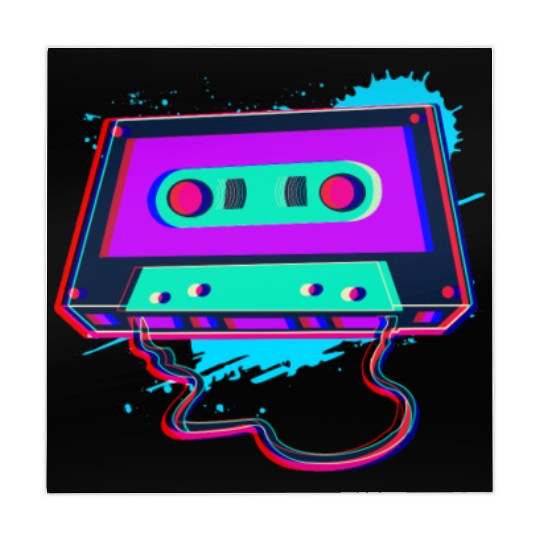 80s Music Cassette Tape : 3D, Neon, 80s songs Mahjong Mats