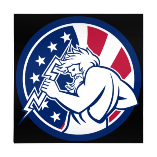 Zeus With Thunderbolt USA Flag Icon Mahjong Mats