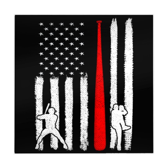 Baseball Pitcher Batter American Flag 4th of July Mahjong Mats
