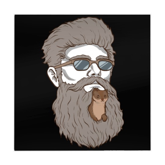 Beard Weasel Funny Beard Design Mahjong Mats