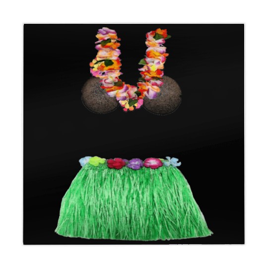 Coconut Bra Grass Skirt Lei Flowers Summer Party Mahjong Mats