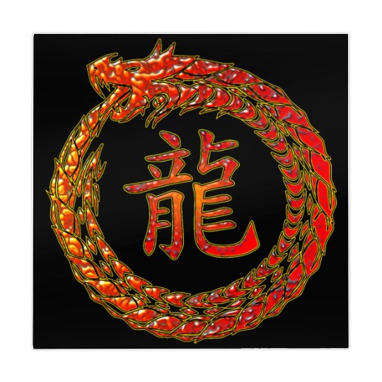 Fire Dragon In Circle with Chinese Dragon Symbol Mahjong Mats