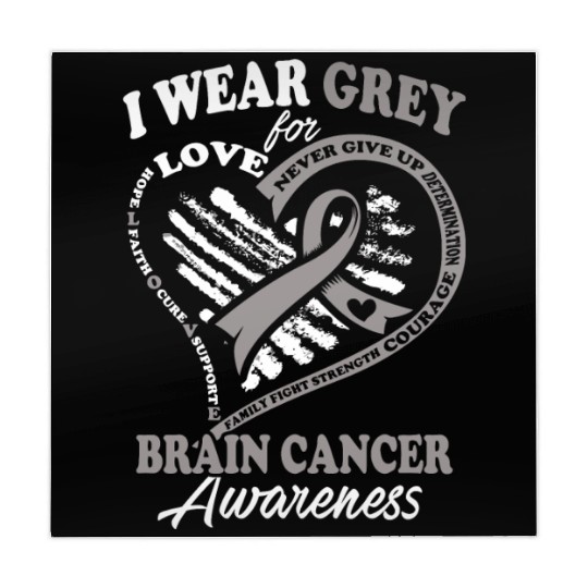 Brain cancer awareness - i wear grey for Mahjong Mats