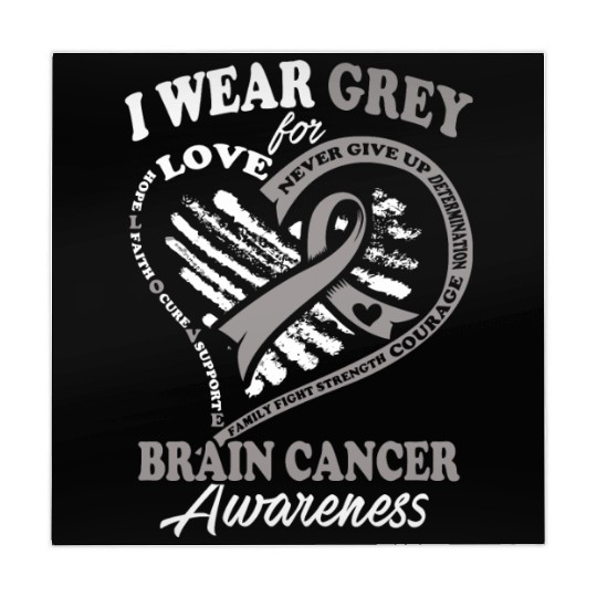 Brain cancer awareness - i wear grey for Mahjong Mats