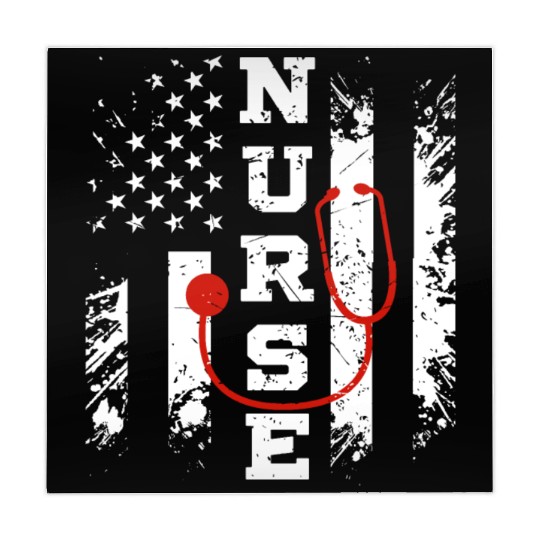 Patriotic Nurse US flag Stethoscope - Nurse Gift Mahjong Mats