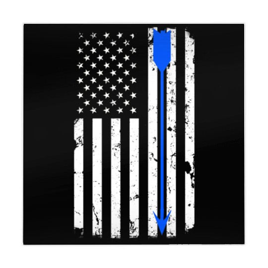 Blue Archery Arrow Distressed American Flag Mahjong Mats