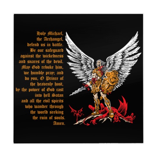 Saint Michael Mahjong Mats for men prayer catholic church