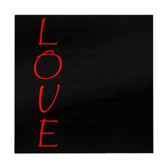 LOVE is Kind Christian Verse Patient Never Fails Bible God Jesus 1Cor 13 Black Mahjong Mats