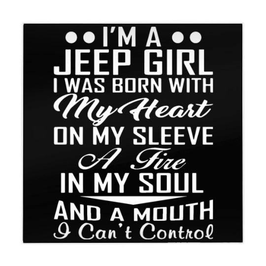 i am a jeep girl i was born with my heart on my sl Mahjong Mats