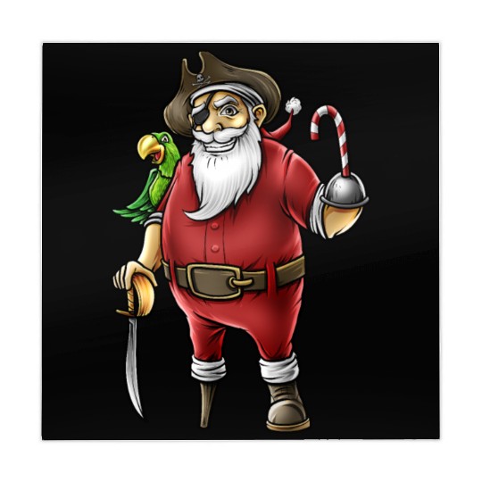 Santa Pirate Funny Christmas Candy Cane Hook Hand Mahjong Mats